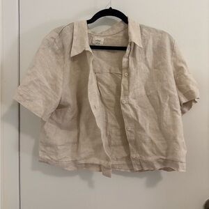 Wilfred 100% organic linen shirt cream color
